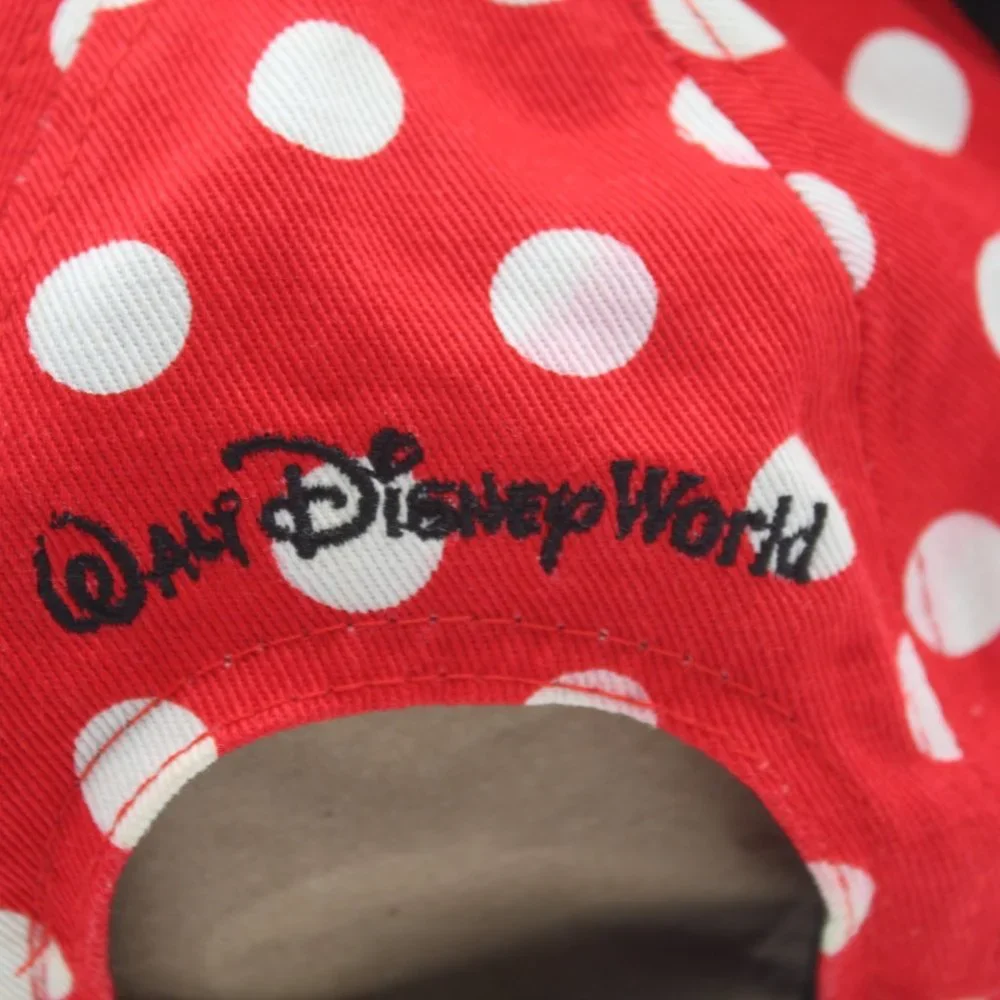 Minnie Mouse Red White Polka Dots Baseball Cap Hat Walt Disney World Size Youth